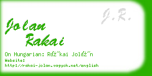 jolan rakai business card